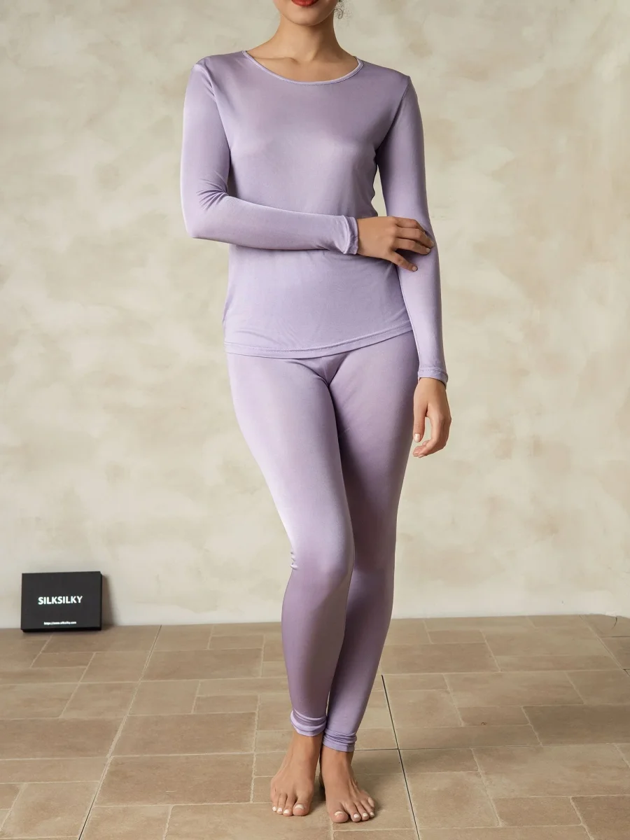 Ropa Interior De Mujer De Manga Larga De Jersey De Seda - Imagen 7