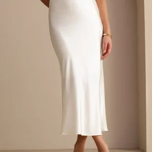 Falda Maxi Elegante De Seda 19 Momme Con Cintura Alta