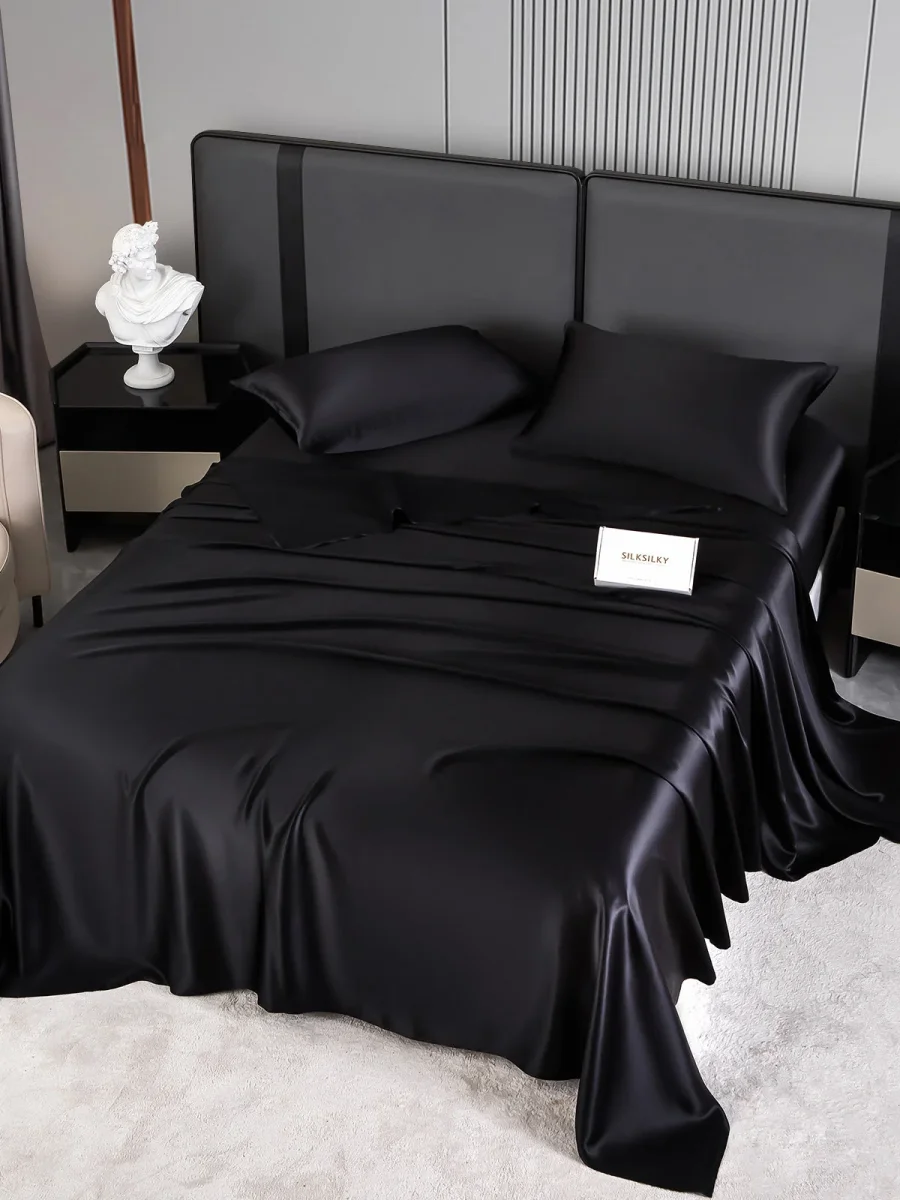 22Momme Silk Juego 4Pzs: Sábana Encimera+Sábana Bajera+2x Fundas De Almohada - Imagen 3