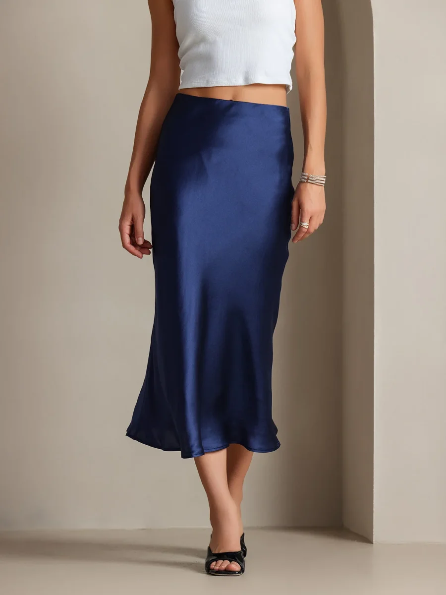 Falda Elegante Básica de Seda Pura - Imagen 4