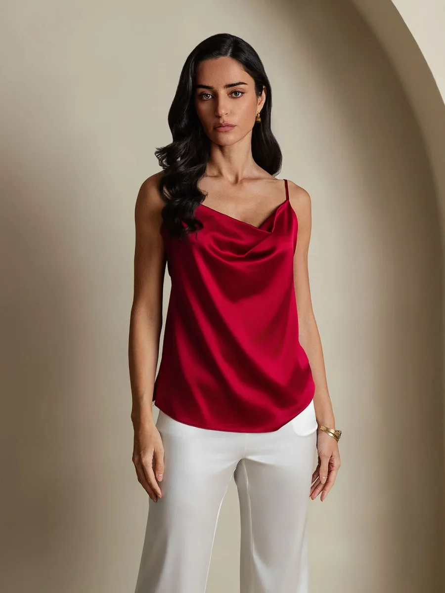 19Momme Seda Tirantes Finos Escote Holgado Camisole Top - Imagen 7