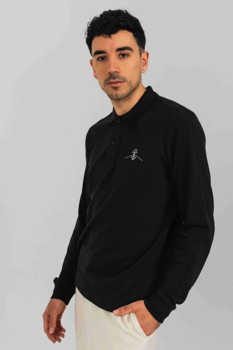 Polo algodón orgánico - Negro - Imagen 5
