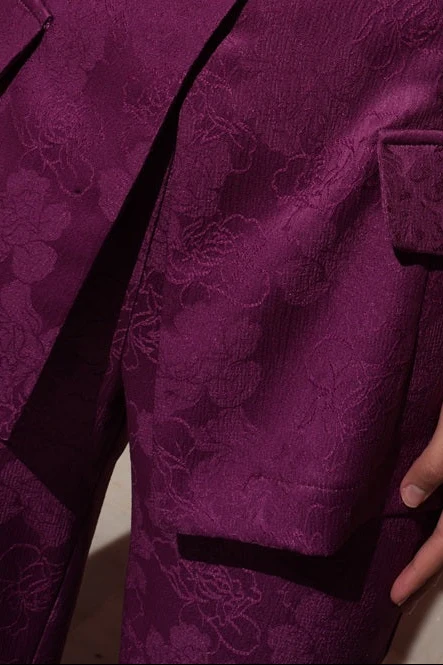 Traje Invitada Boda | Estampado | Berenjena | Rocroi - Imagen 3