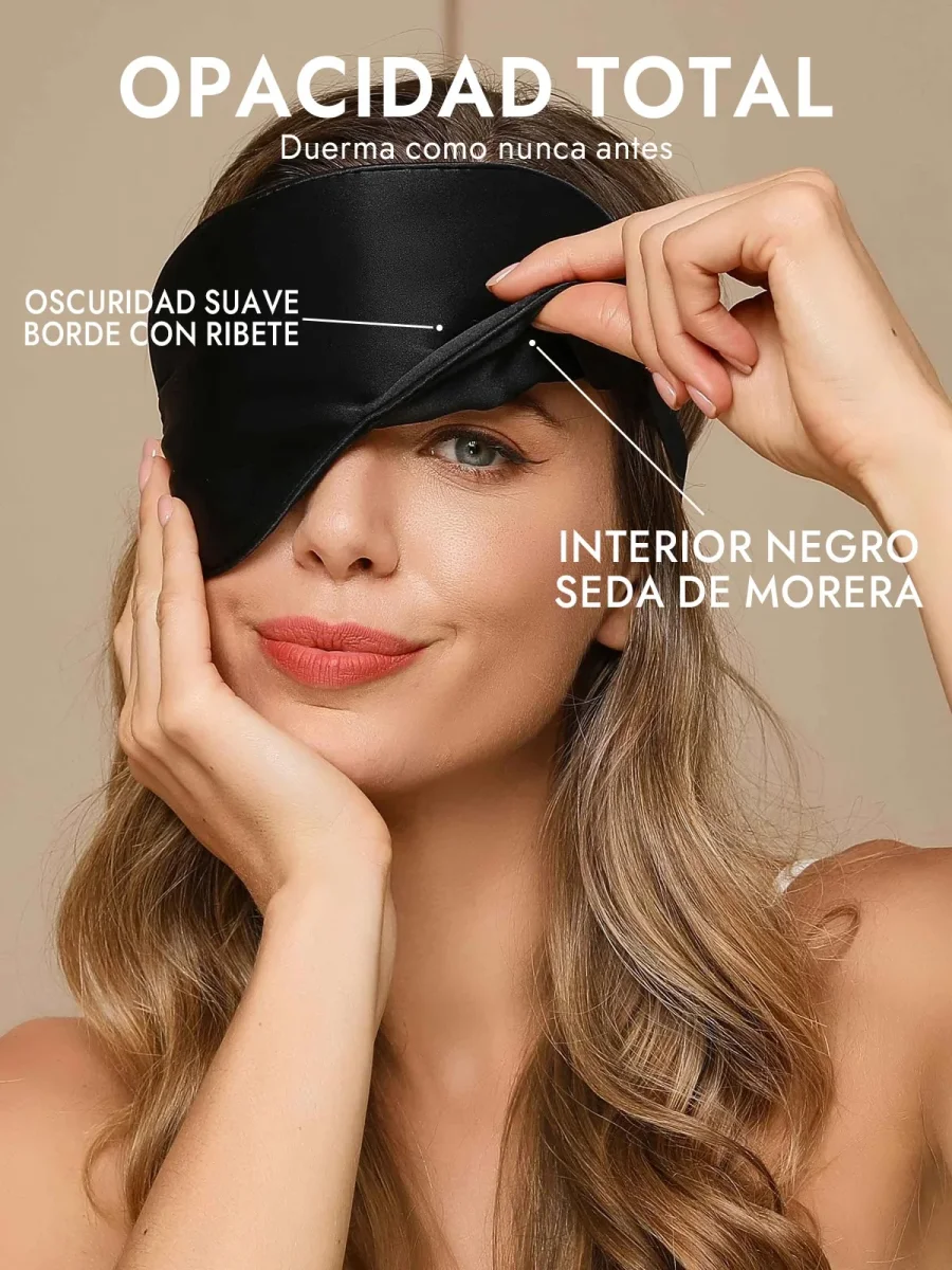 Pura Seda Elástica Banda Dormir Antifaz - Imagen 3