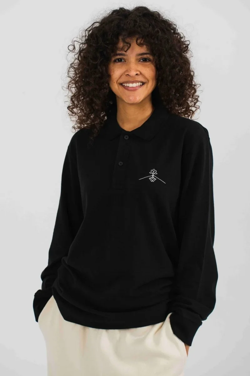 Polo algodón orgánico - Negro - Imagen 4