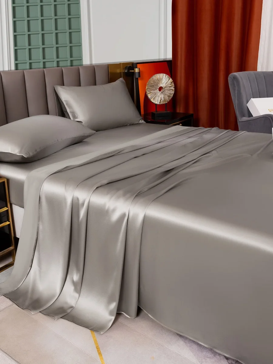 25Momme Silk Juego de 4 piezas: sábana encimera+sábana bajera+2x fundas de almohada - Imagen 4