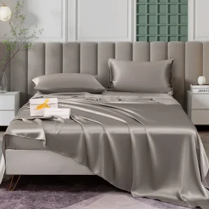 25Momme Silk Juego de 4 piezas: sábana encimera+sábana bajera+2x fundas de almohada