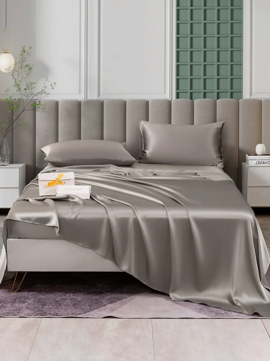 25Momme Silk Juego de 4 piezas: sábana encimera+sábana bajera+2x fundas de almohada - Imagen 2