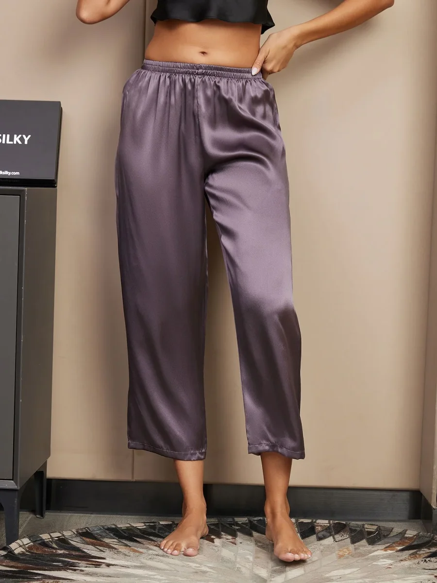 Seda Pura Classic Pantalones De Dormir Para Mujer - Imagen 9