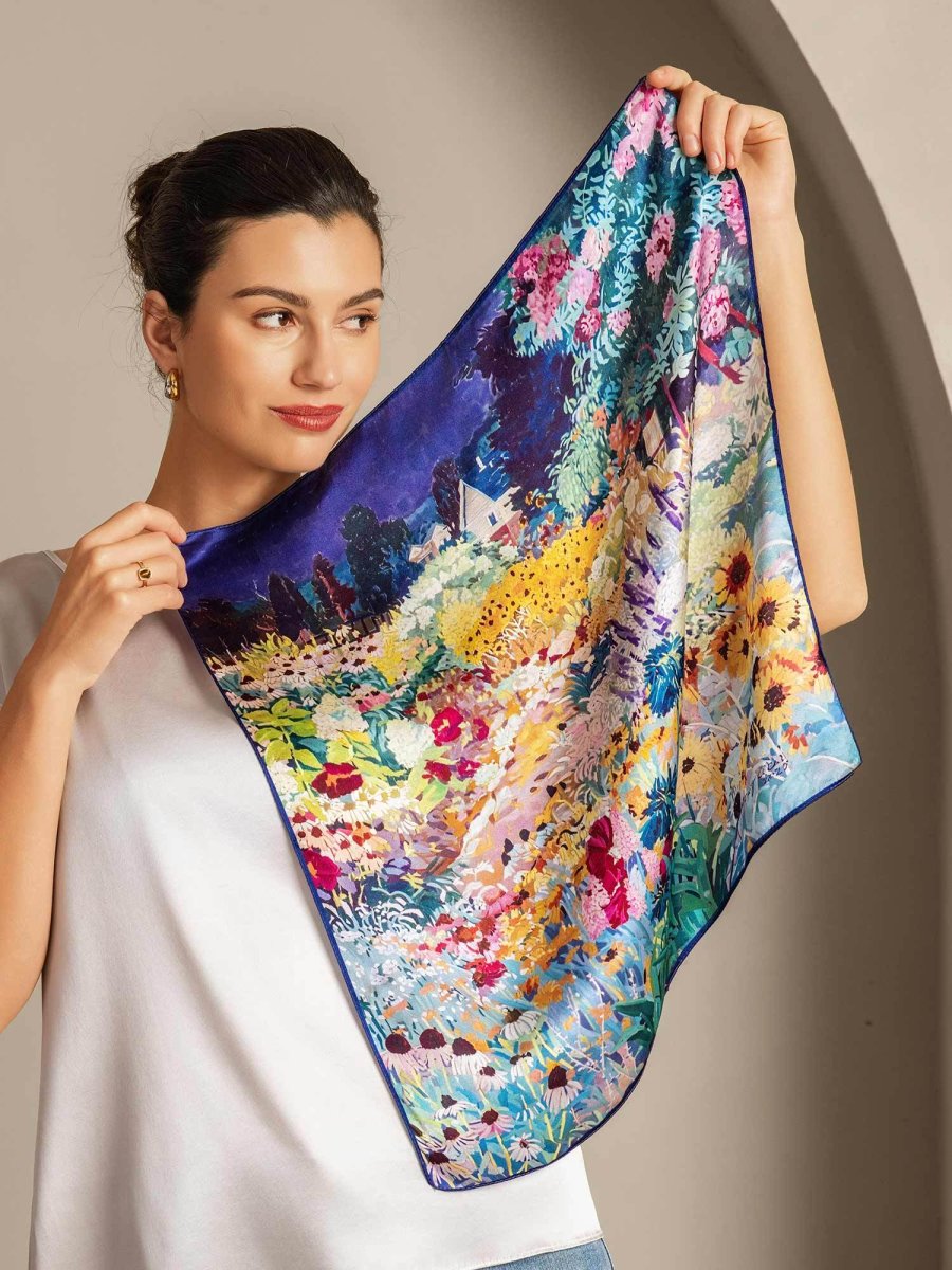 Pure Silk Bufanda Cuadrada Estampada 53*53 cm - Imagen 4