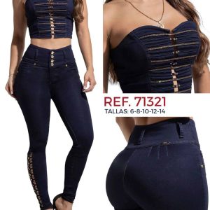 Set Completo Jeans Colombiano Levanta Cola con Top a Juego – Lujuria 71321