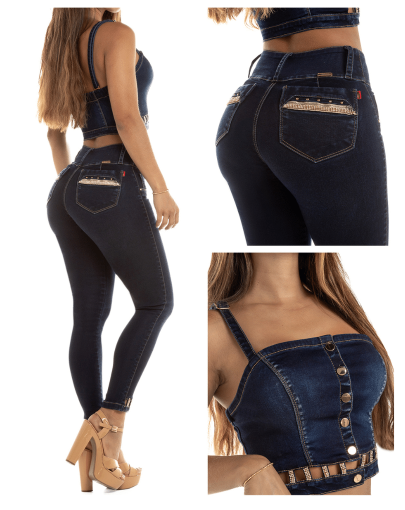 Pantalón Colombiano levantacola con Top a juego 71409 Lujuria - Imagen 3