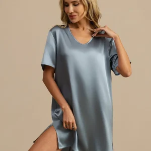 Seda Pura Color Sólido Sexy Camisón
