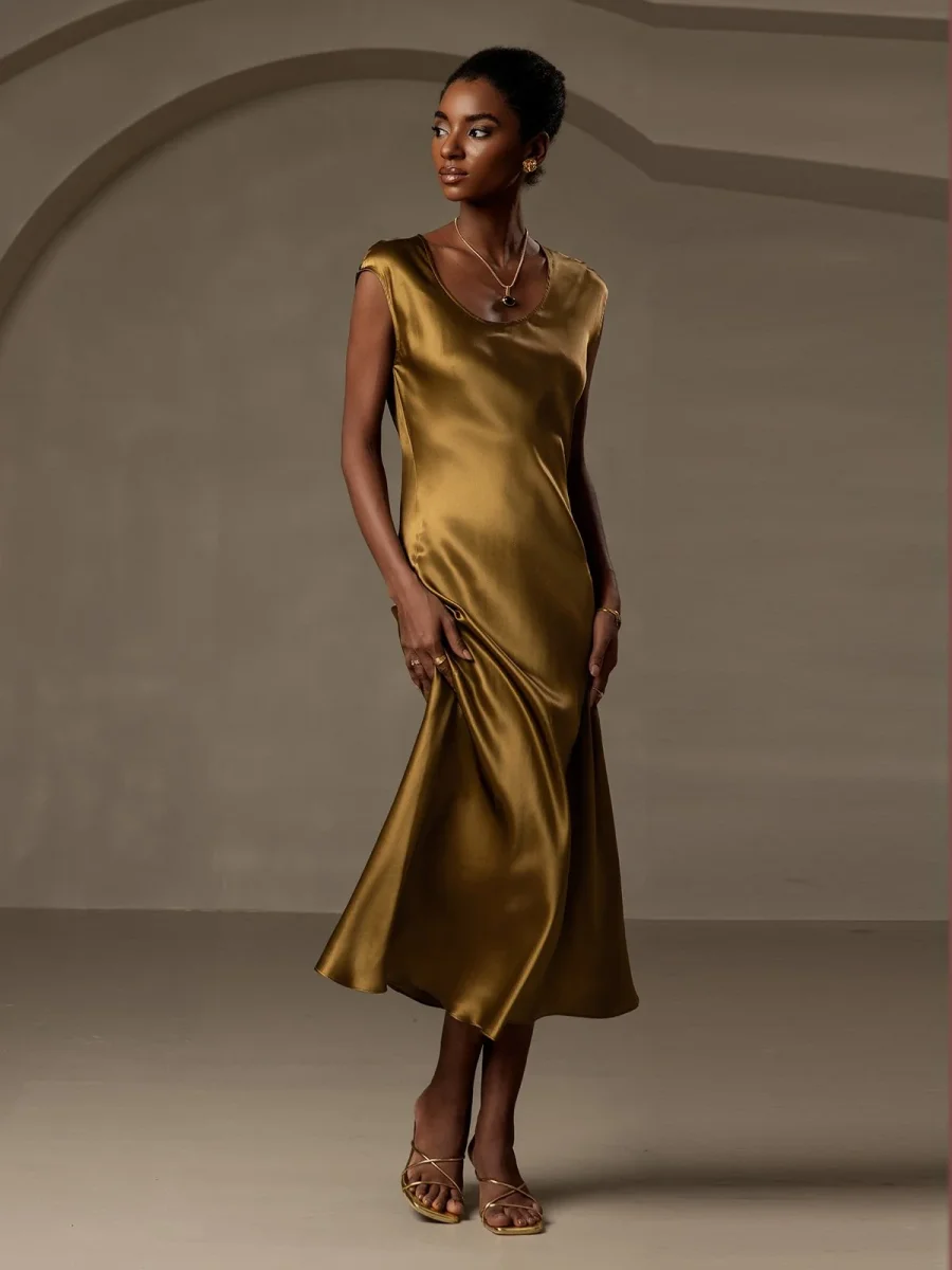 19Momme Vestido Casual Sin Mangas de Seda - Imagen 7
