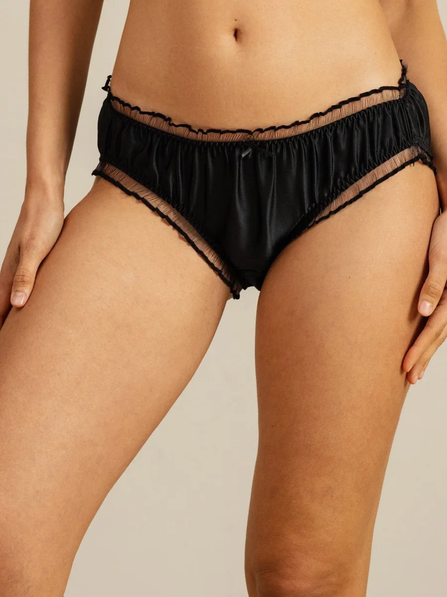 Braga Comfort De Seda Pura Con Volantes Y Borde Transparente