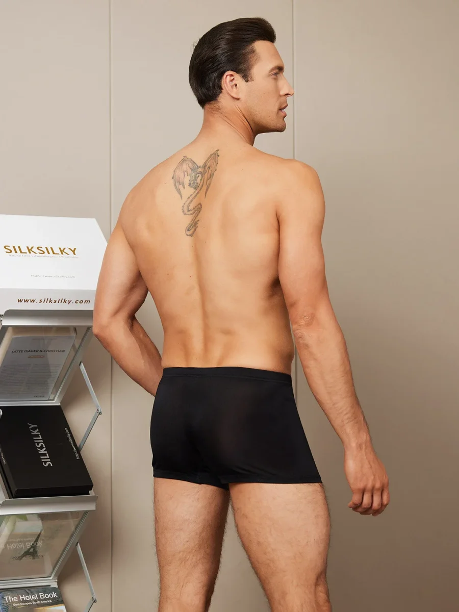 Calzoncillos Boxer Hombre De Pura Seda Ropa Interior - Imagen 3