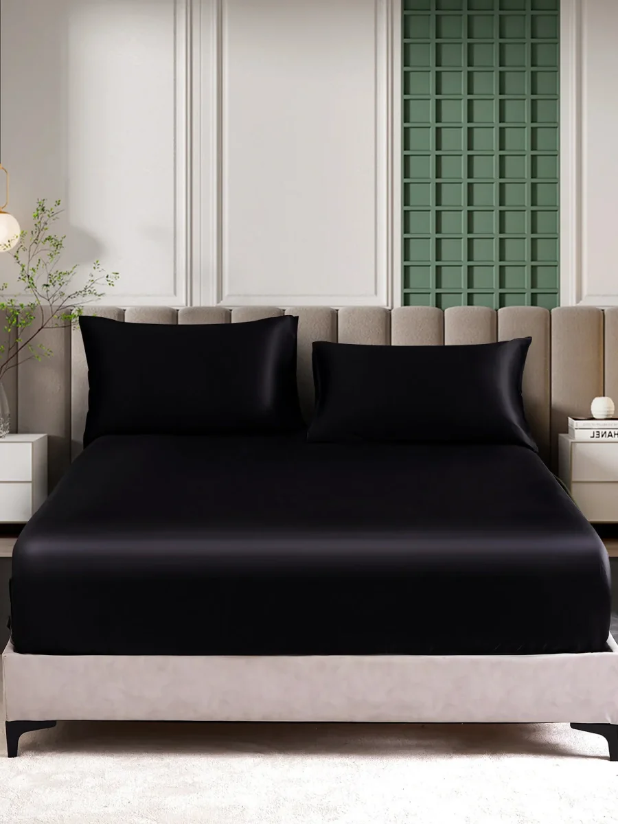 25Momme Juego de 3 piezas de seda: sábana ajustable + 2 fundas de almohada - Imagen 3