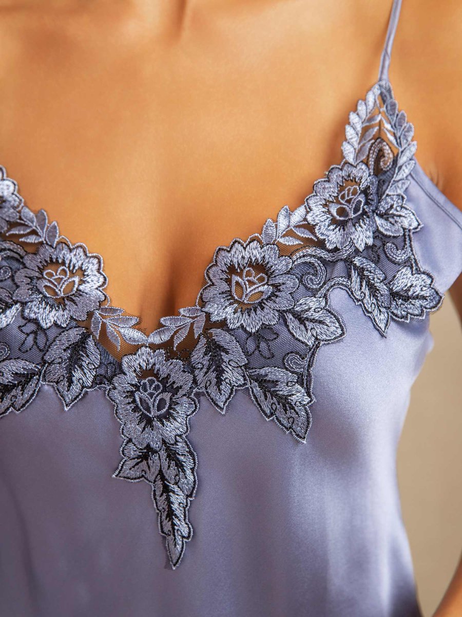 Vestido camisón de pura seda con encaje - Imagen 5