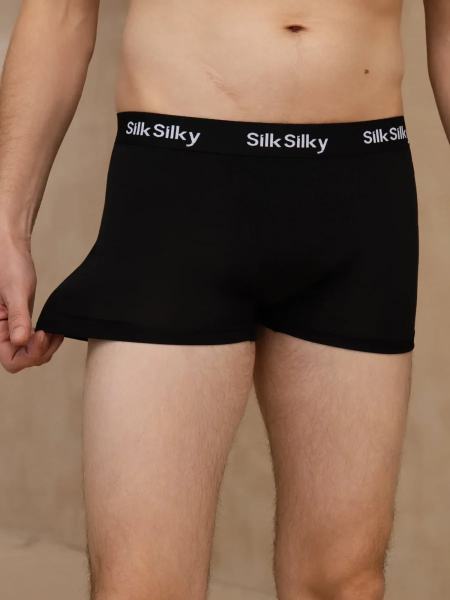 Pura Seda Hombre Comodidad Transpirable Boxer Brief Ropa Interior - Imagen 6