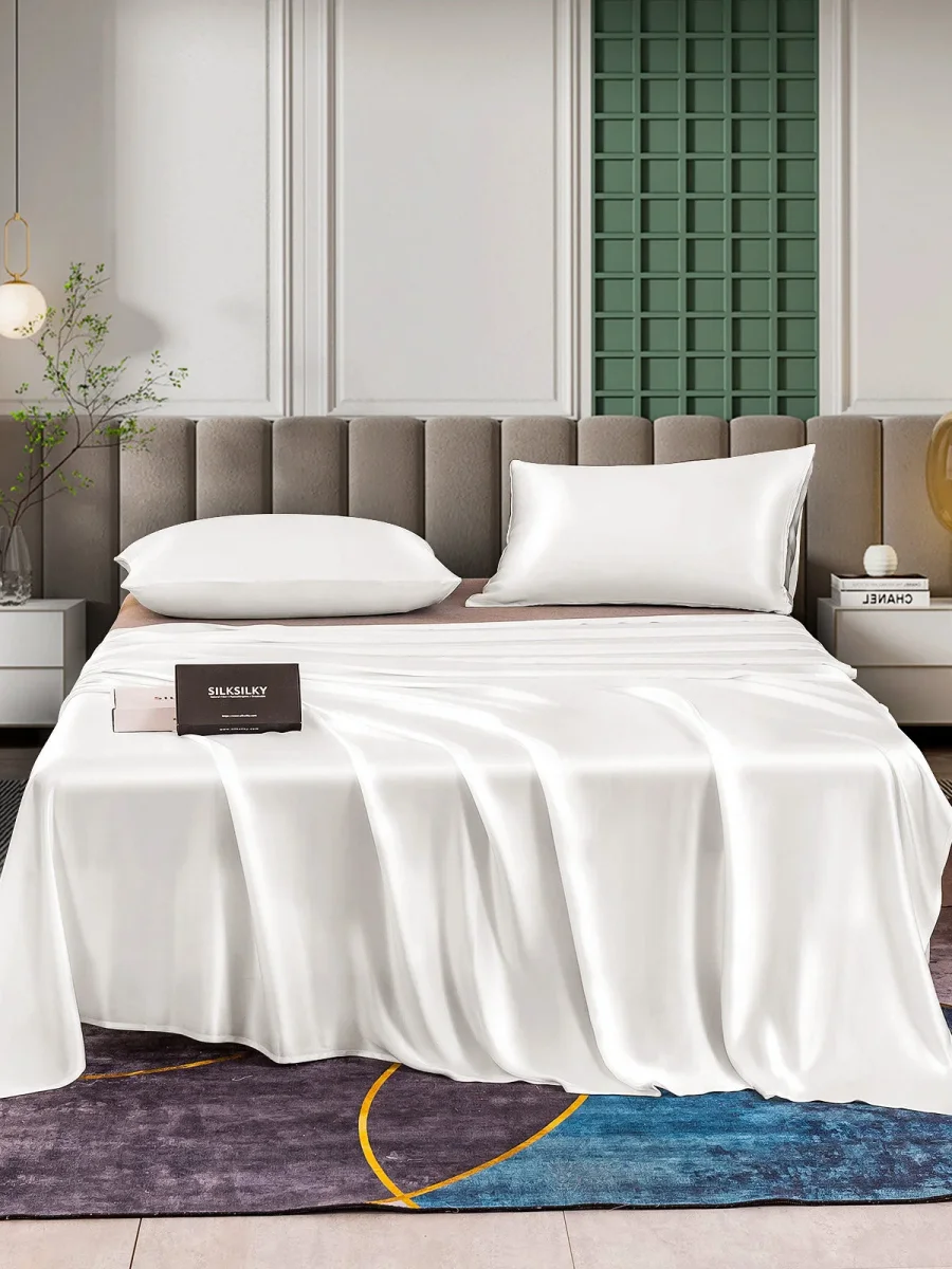 25Momme Juego De Seda De 3 Piezas: Sábana Encimera+2x Fundas De Almohada - Imagen 7