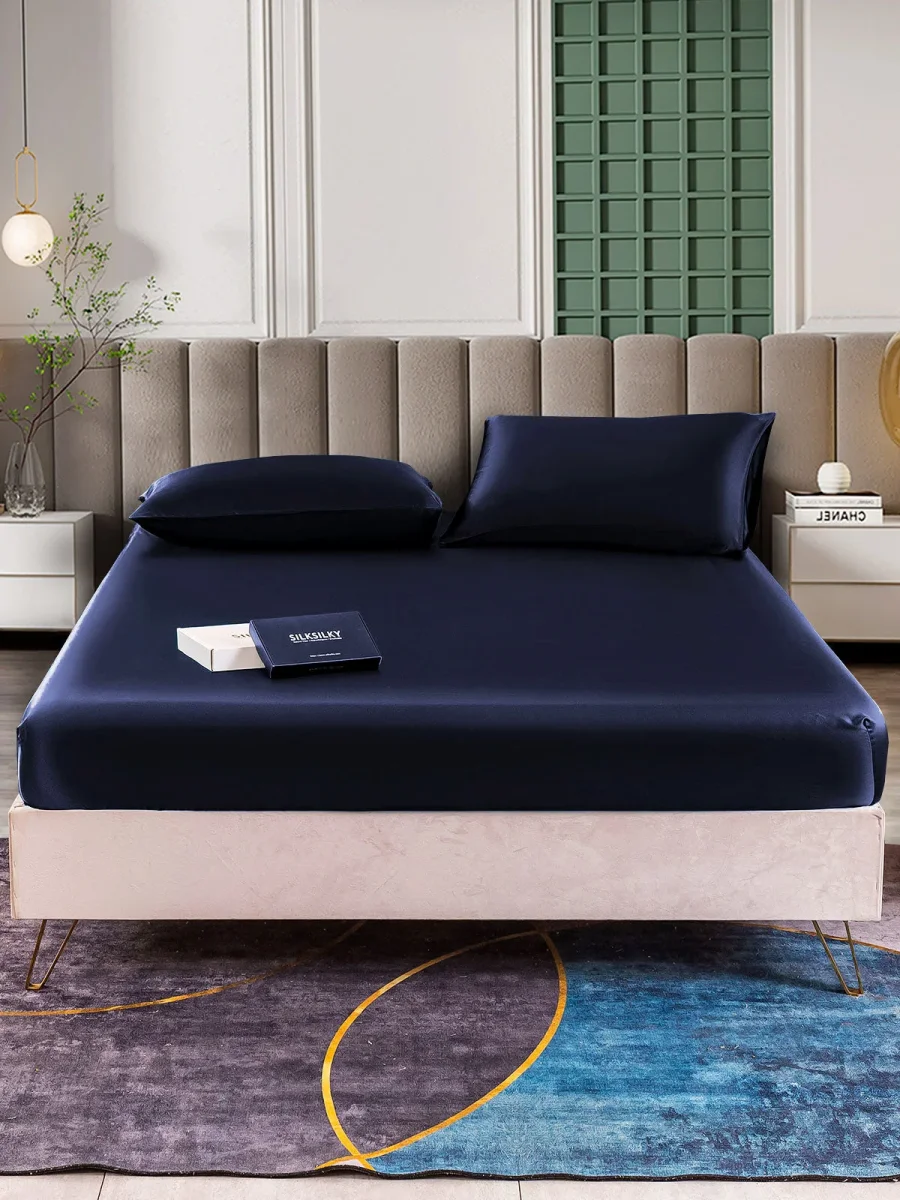 25Momme Juego de 3 piezas de seda: sábana ajustable + 2 fundas de almohada - Imagen 9