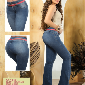 Pantalón colombiano bota campana sin bolsillos Loveme 831lv