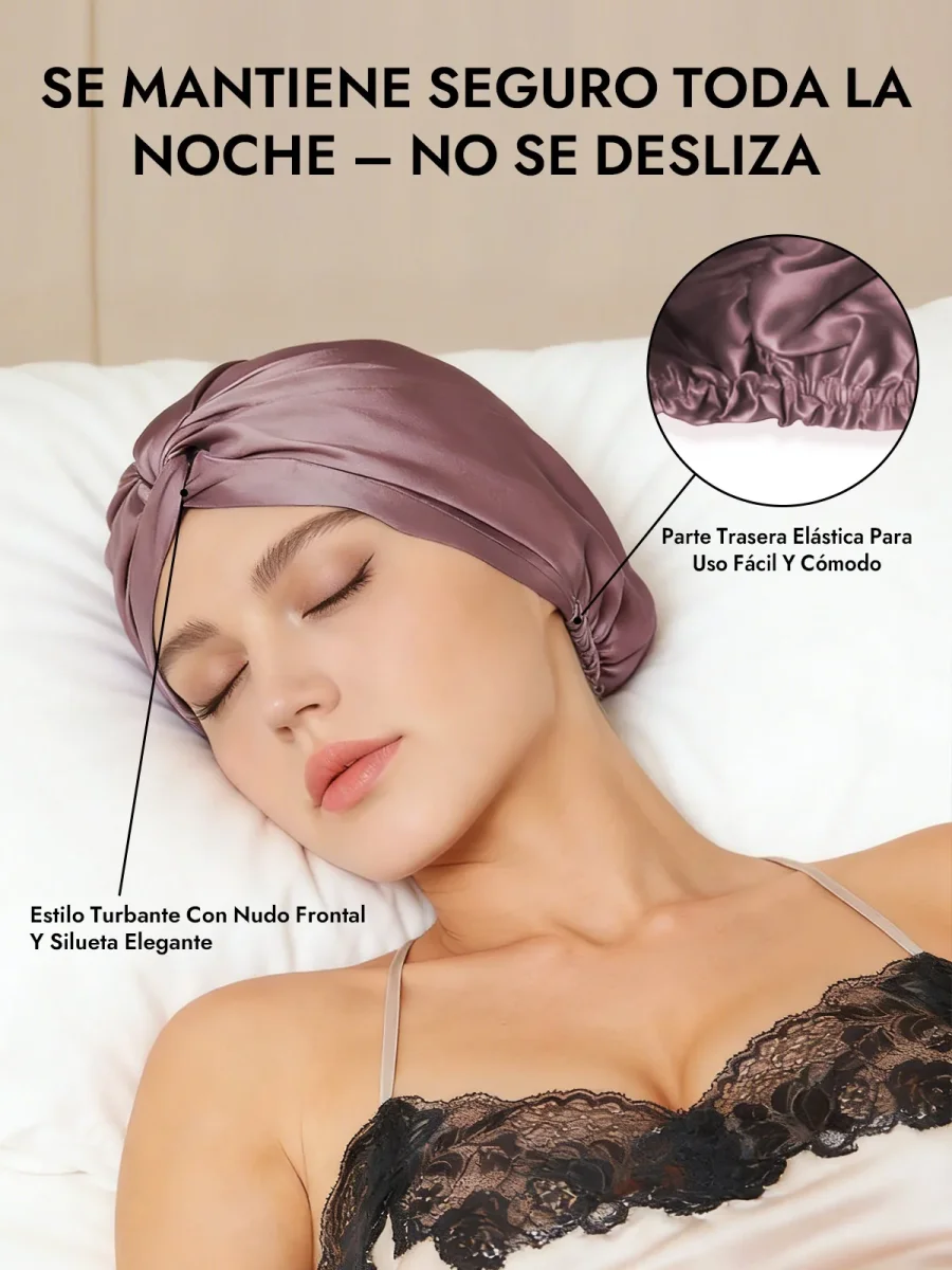 Gorro De Pura Seda Con Nudo Frontal - Imagen 7