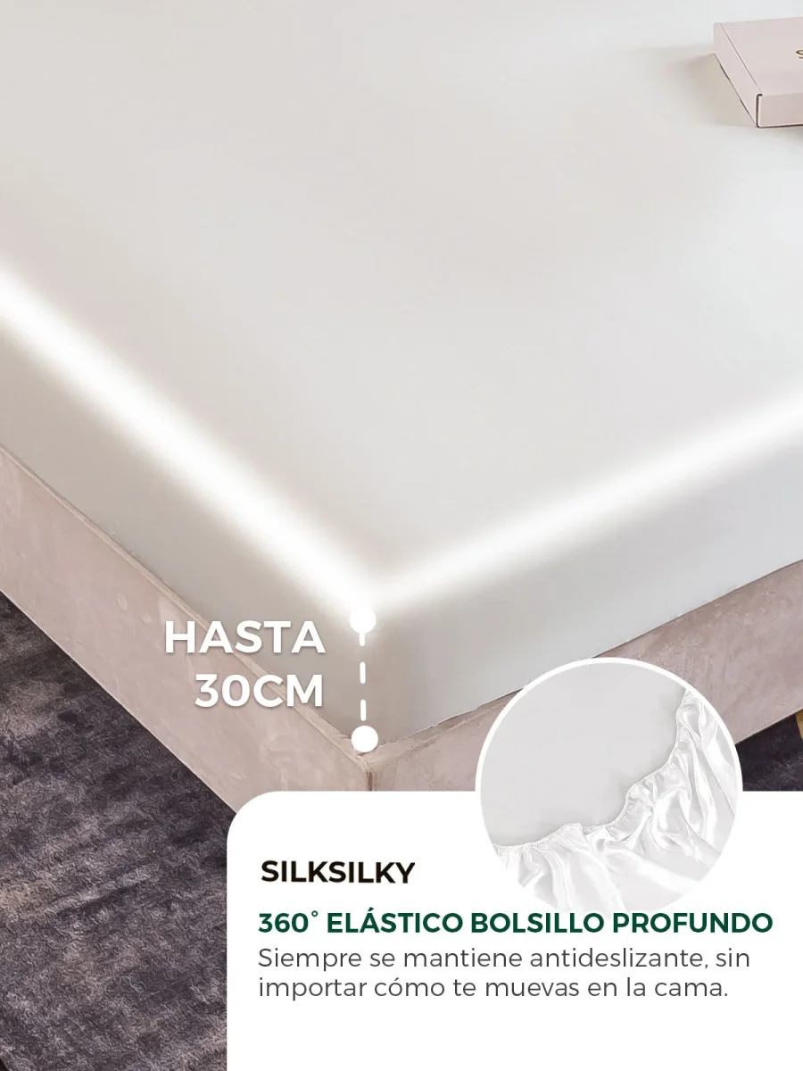 22Momme Sábana bajera de seda sin costuras - Imagen 5