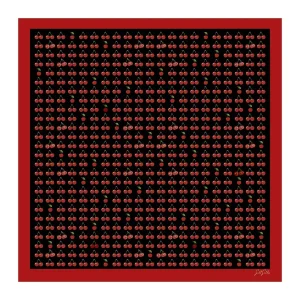 100 Por Ciento Seda De Morera Bufanda Estampado Cereza Tamaño 90x90cm