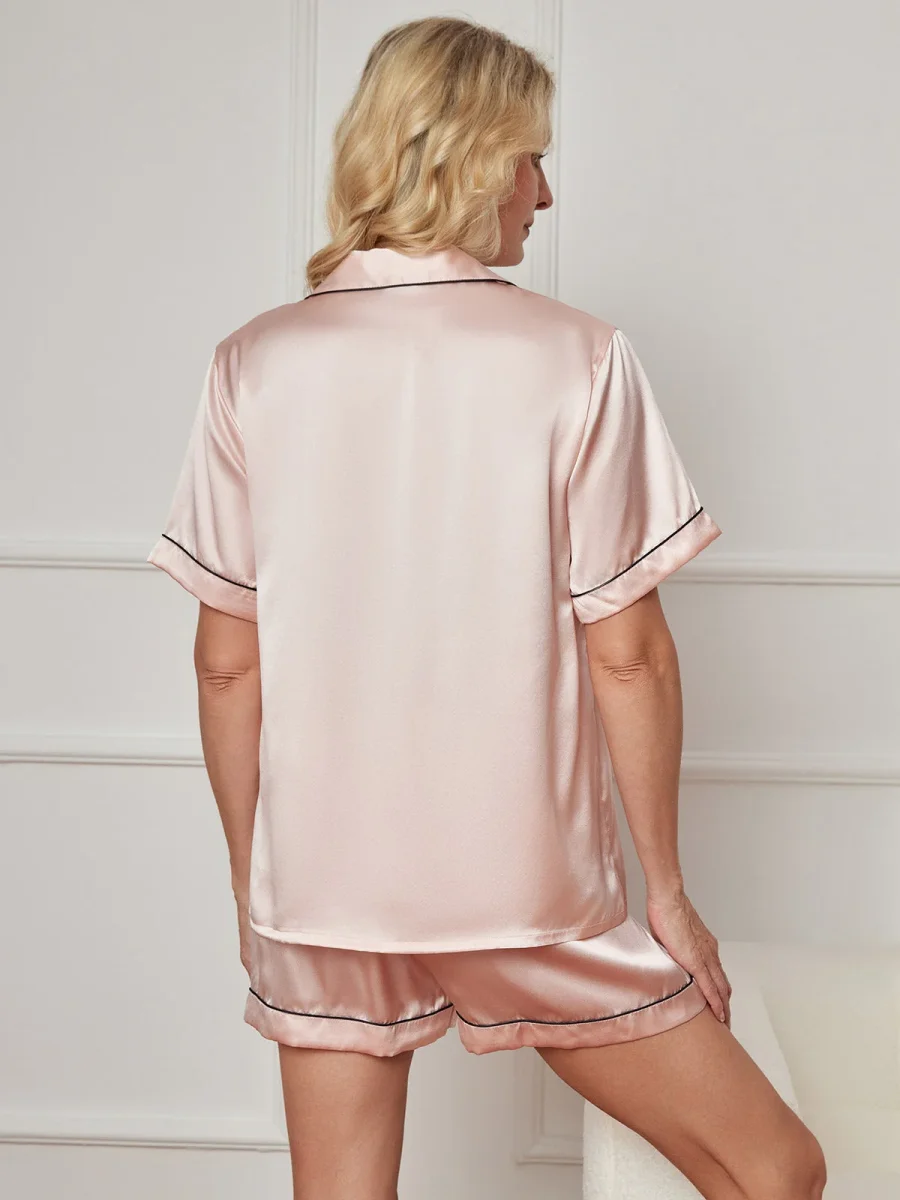 Conjunto de Pijama Corto de Seda Pura - Imagen 3