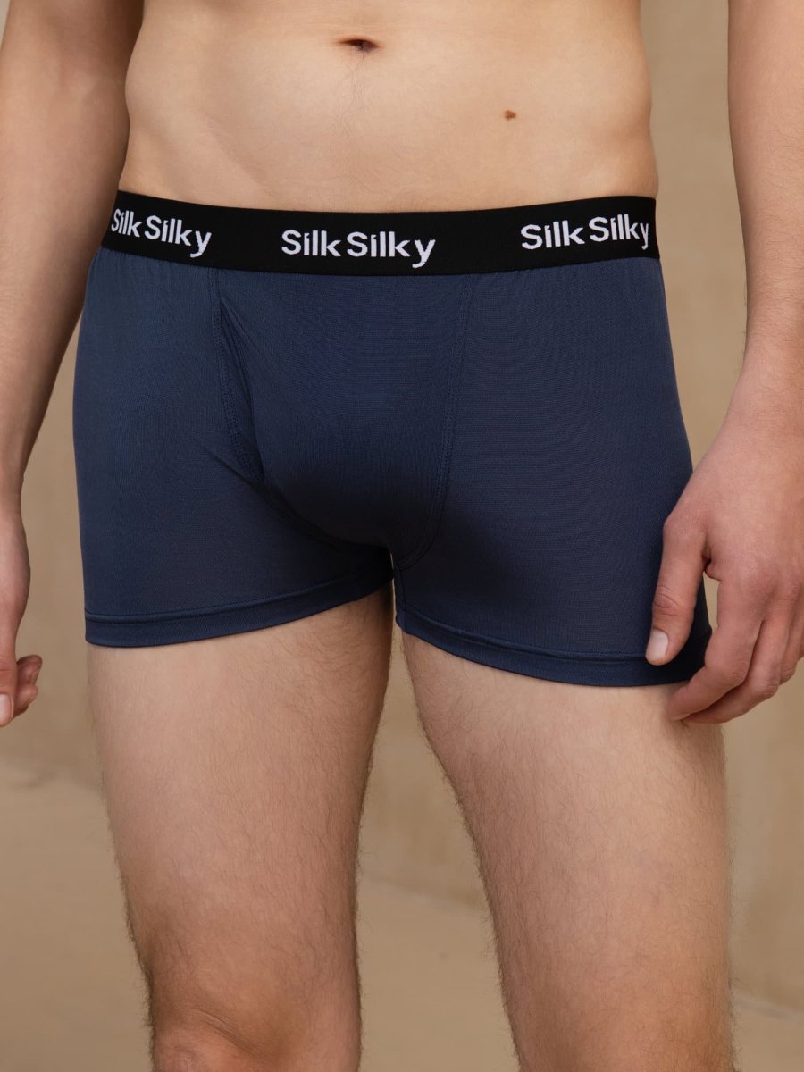 3 Piezas Seda Pura Hombres Comodidad Transpirable Boxer Brief Ropa Interior - Imagen 5