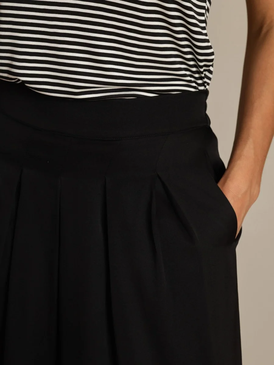 Pantalón Capri Mujer Seda 19Momme Cintura Alta Plisado Pierna Ancha - Imagen 5