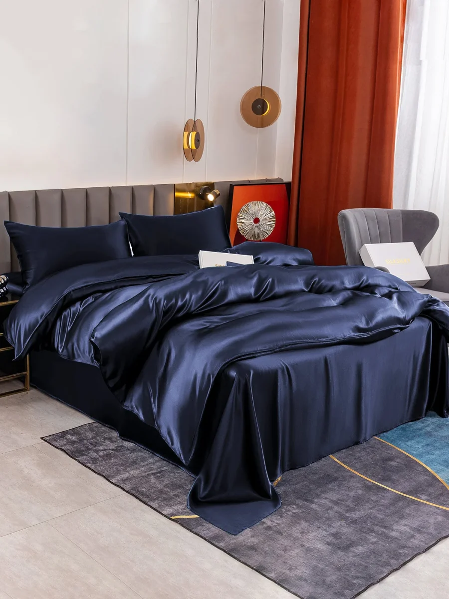 19Momme Juego de seda de 4 piezas: funda nórdica + sábana encimera + 2 fundas de almohada - Imagen 7