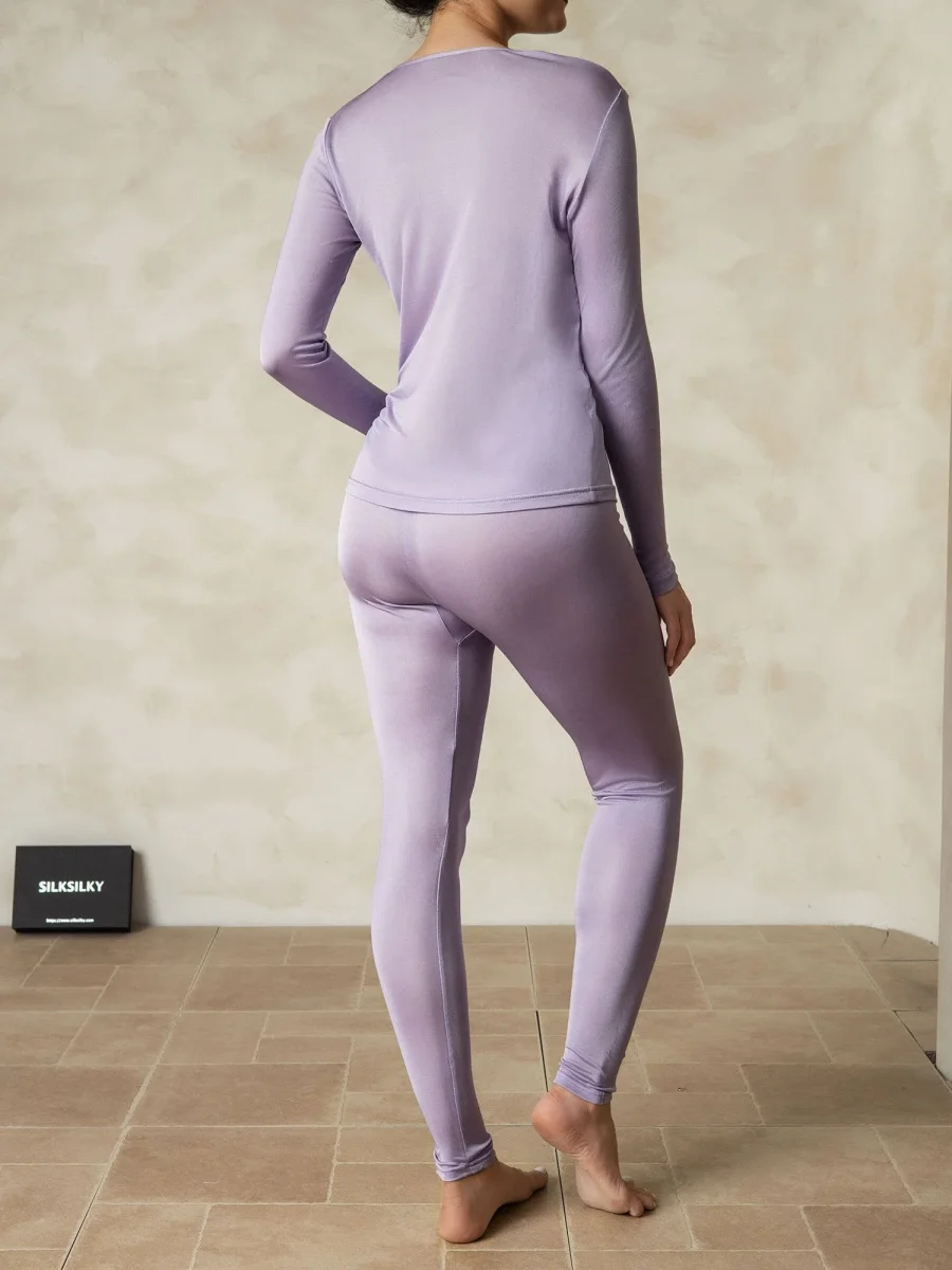 Ropa Interior De Mujer De Manga Larga De Jersey De Seda - Imagen 8