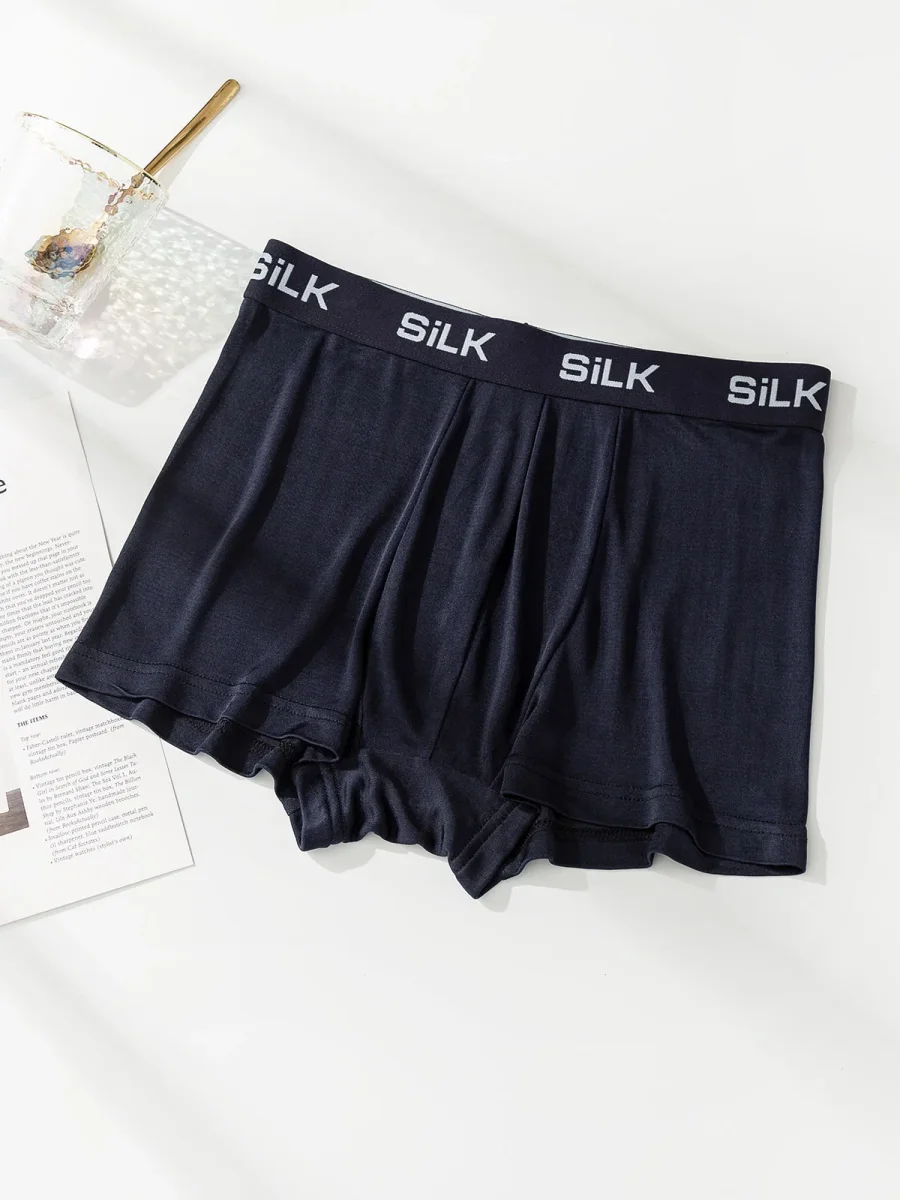 3 Piezas De Ropa Interior Tipo Bóxer De Seda Pura Ultrasuave Y Cómoda Para Hombre - Imagen 6