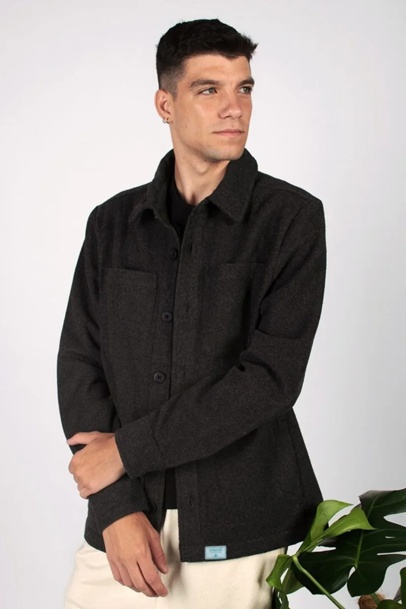 Chaqueta materiales reciclados - Gris Oscuro Jaspeado - Imagen 6
