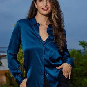 Camisa básica de seda