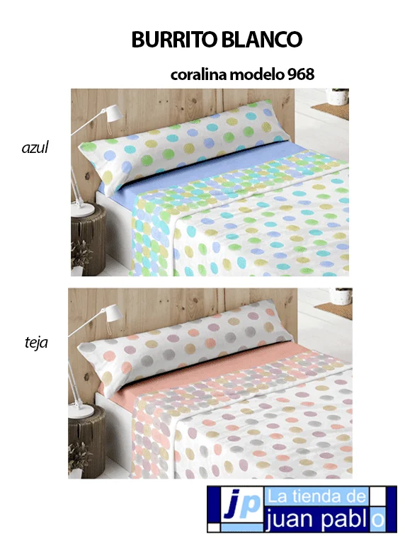 BURRITO BLANCO Juego de Sábanas Coralina - Imagen 6