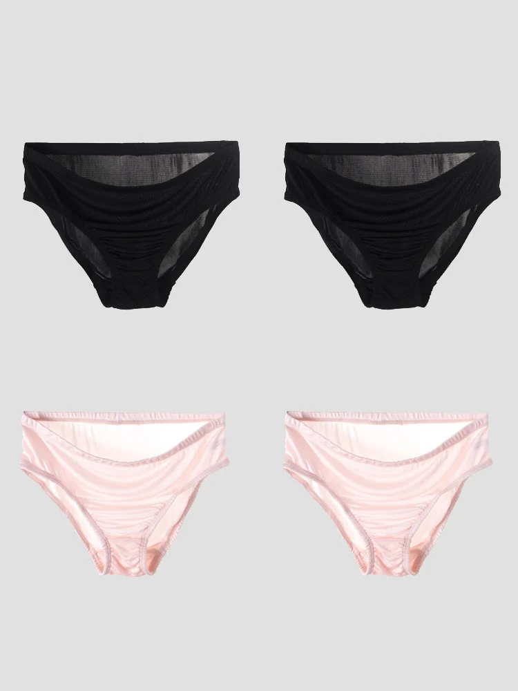 4 Braguitas de Mujer de Jersey de Seda de Morera (Sujetador No Incluido) - Imagen 4