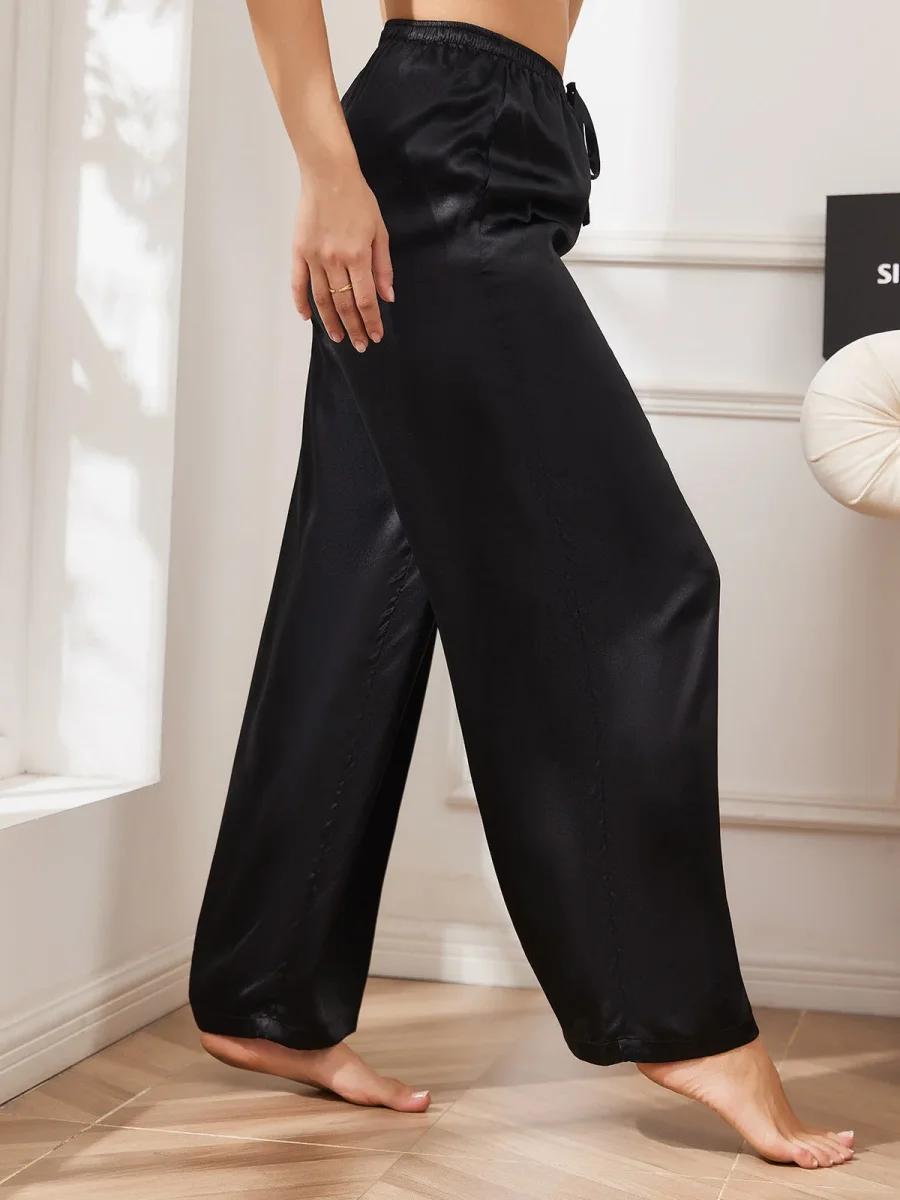 Pantalón de Pernera Ancha de 100% Seda de Mora para Mujer - Imagen 9
