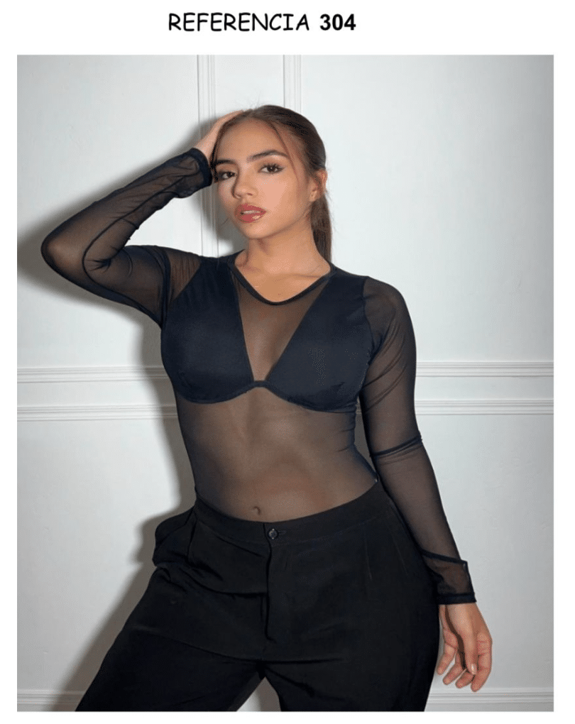BODY TRANSPARENCIA EN TANGA SIN FAJA 304 SAES - Imagen 2