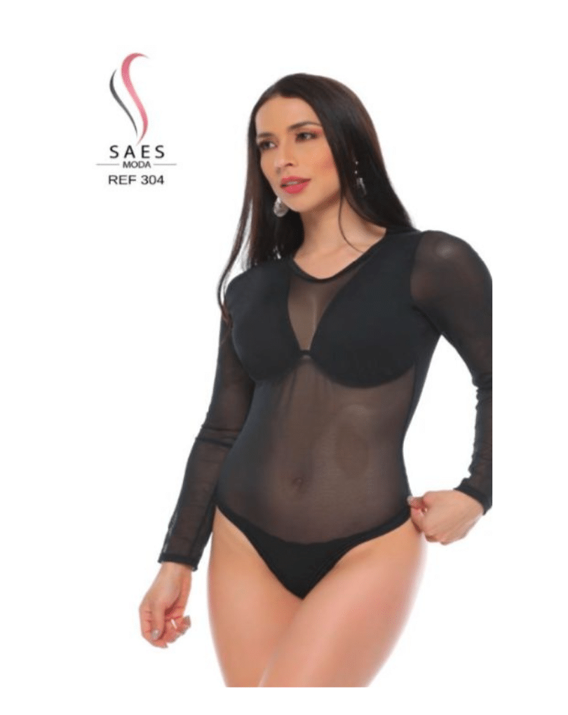 BODY TRANSPARENCIA EN TANGA SIN FAJA 304 SAES - Imagen 3
