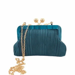 Bolso De Fiesta Clutch | Silueta | Azul Petróleo