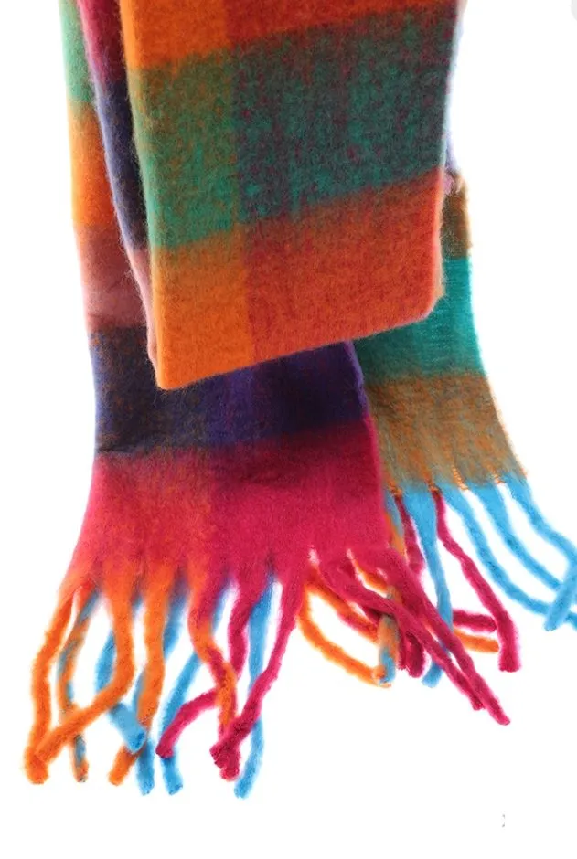 Bufanda italiana estampado colorido con flecos - Imagen 5