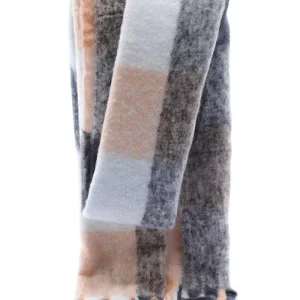Bufanda estampado vichy con flecos