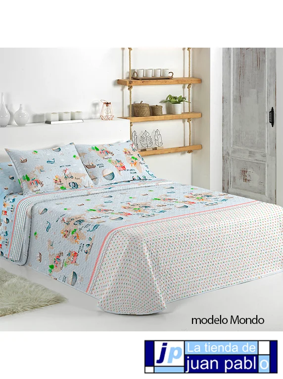 CAÑETE Colcha Bouti Reversible Mondo