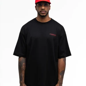 Camiseta Basica Negra y Rojo
