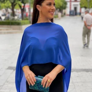 Chal Capa Gasa Azul Klein