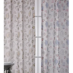 CASA DORADA 7310 Cortina de Visillo Opaco para Cocina 100x150cm Pack 2 Unidades