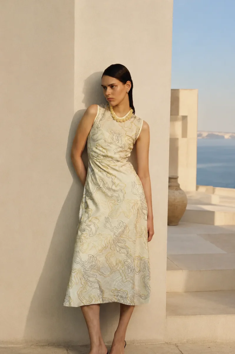 Vestido Sprezzatura Bordados Amarillo - Imagen 5